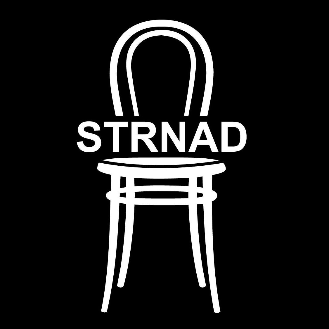 Logo NÁBYTEK STRNAD — židle a nápis Strnad